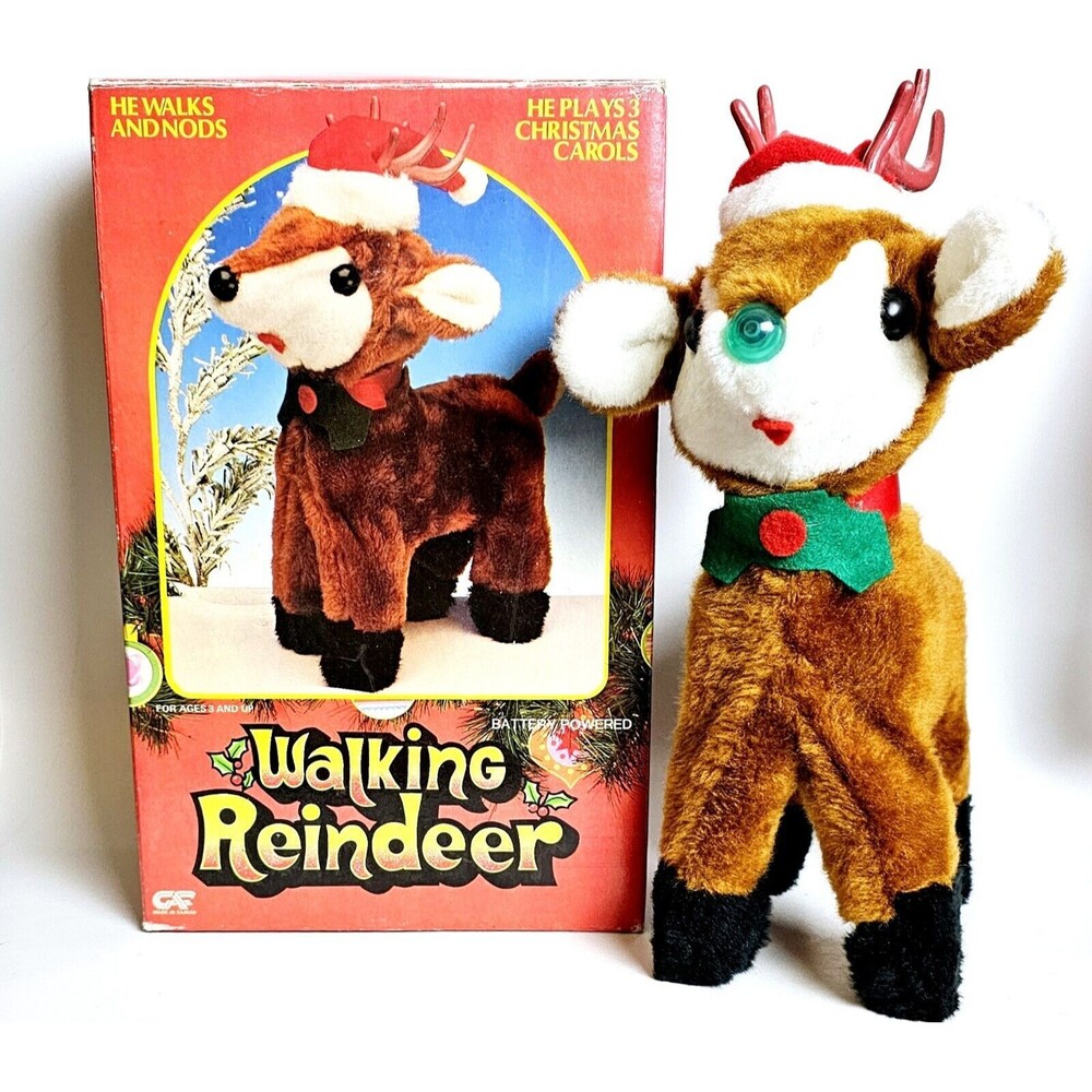 Vintage Plush Rudolph Reindeer Christmas Decoration Only *DOES NOT WORK!*